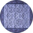 thumbnail image 1 of Ahgly Company Machine Washable Indoor Round Persian Blue Traditional Area Rugs, 5' Round, 1 of 4