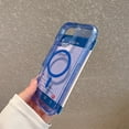 thumbnail image 6 of Decase Glitter Magnetic Shockproof Clear Case Compatible with iPhone 13,Military-Grade Anti-Scratch Sparkle Protective Back Cover with Hard PC+TPU Hybrid,Support Wireless Charging,Clearblue, 6 of 10