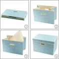 thumbnail image 5 of Foldable Storage Bins with Lids [5-Pack] Fabric Decorative Storage Box Cubes Organizer Containers Baskets with Cover Handles Divider for Bedroom Closet Living Room Blue 14.9x9.8x9.8 Inch, 5 of 14