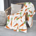 thumbnail image 5 of Easter Cartoon Carrots Throw Blanket, Lightweight Super Soft Cozy Fleece Easter Rabbit Pattern Bed Blanket Warm Flannel Blanket for Sofa Couch Chair 60" x 80", 5 of 6