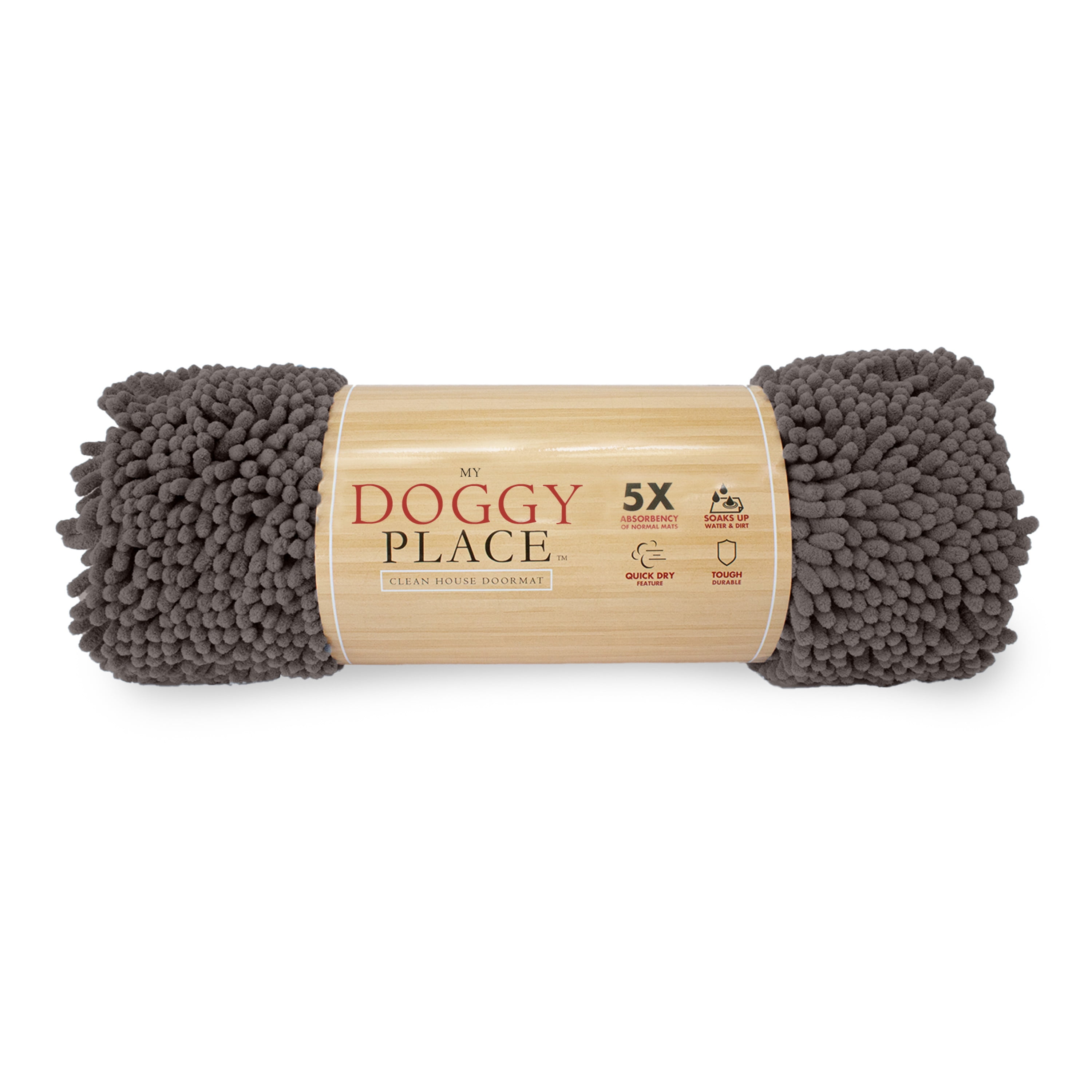 My Doggy Place Dog Mat for Muddy Paws, Washable Dog Door Mat, Ash