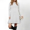 thumbnail image 2 of Long Sleeve Dress for Women Crew Neck Empire Waist Tunic Dress with Pockets, 2 of 9