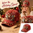 thumbnail image 2 of GrmtClth Snowman Christmas Baseball Cap Printed Trucker Hat Cute Winter Holiday Costume Accessory Adjustable Red Dad Hat for Adults Festival Wear, 2 of 7