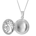 thumbnail image 3 of Silverly Women's 925 Sterling Silver Filigree Cut-Out Pattern Round Locket Pendant Necklace, 18", 3 of 7