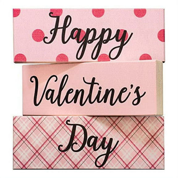 Happy Valentine's Day Signs, Valentine Decor and Gift, 3pc Set, American Made