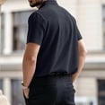 thumbnail image 5 of Men's Breeze Polo Shirts Beer Belly Breeze Short Sleeve Wear Collared Textured Shirt Stretchy Quick Dry Casual Golf for Outdoor Daily Dark Gray XL, 5 of 5