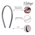 thumbnail image 4 of Motique Accessories Thin Headbands for Women Solid Plastic Satin 4 Pack - Dark Grey, 4 of 5