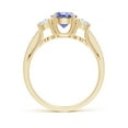 thumbnail image 2 of ANGARA Natural Prong Set Tanzanite and Diamond Three Stone Engagement Ring in 14K Yellow Gold for Women (Size-6mm) | December Birthstone, Anniversary, Jewelry Gift for Women | Natural Tanzanite Ring, 2 of 10