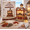Firehouse Mosaic0812A1_A3, variant on DIY Lighted Sea Glass‑Style Lighthouse Kit Collection, Coastal Themed DIY Building Craft Set with LED Lights, for Halloween & Holiday Home Display