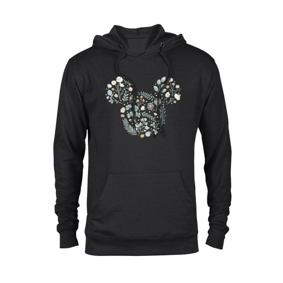 Disney Mickey Mouse Icon Spring Flowers - Pullover Hoodie for Adults - Customized-Black