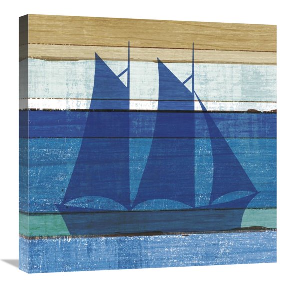 Global Gallery's 'Beachscape V Boat' By Michael Mullan Stretched Canvas Wall Art