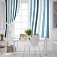 thumbnail image 5 of Fsddascl Teal Blue Stripe Blackout Curtains for Bedroom/Living Room, Thermal Insulated Kitchen Curtains, Ombre Geometric Aqua Vertical Striped Grommet Darkening Window Treatment Drapes 27.5"x39"x2, 5 of 6