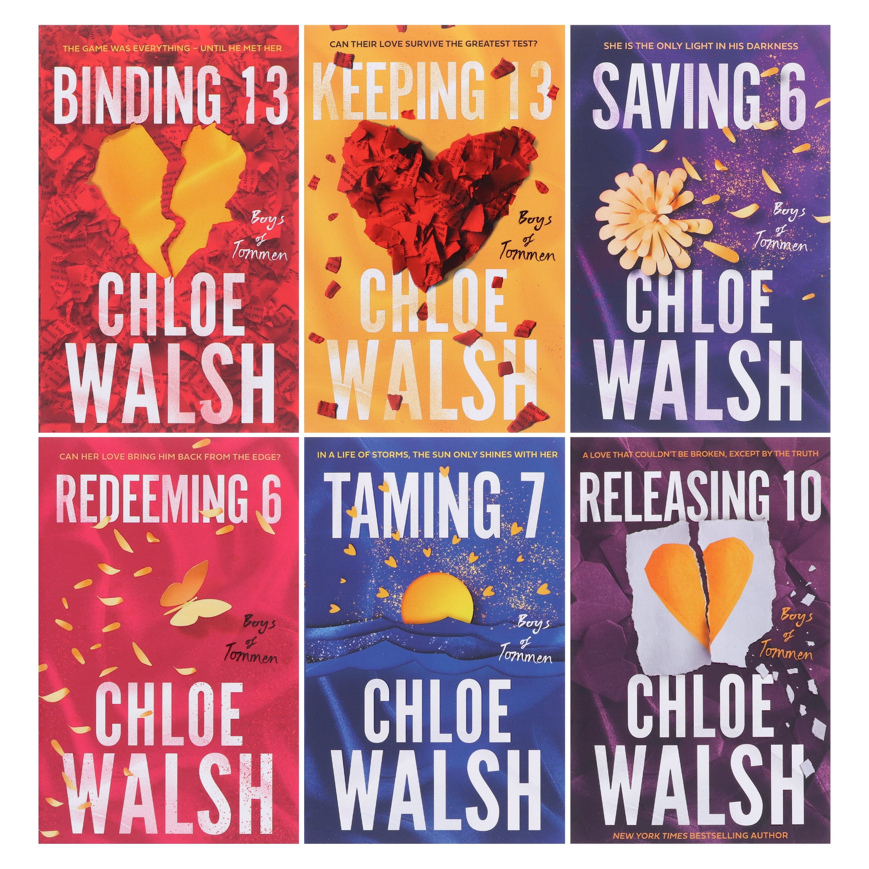 Boys of Tommen Complete Series by Chloe Walsh – 6 Book Paperback Collection Set | Romance Fiction Bundle