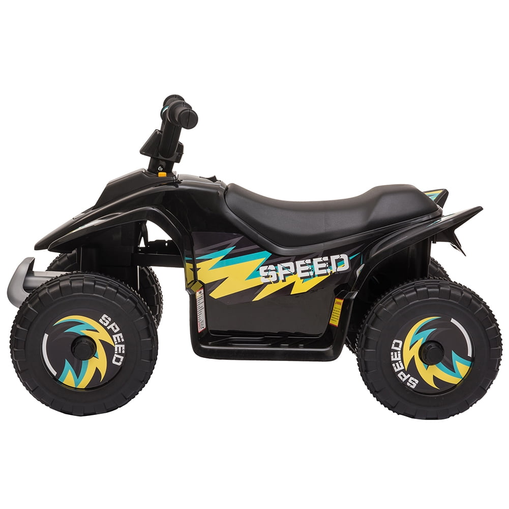 Private Jungle Black 6V Kids 4-Wheeler ATV Quad Battery-Powered Electric Ride On Car Toy