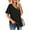 Black, variant on Fancyglim Womens Shirts V Neck Short Sleeve Loose Casual  Button Top Blouse for Lady Black L