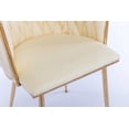 thumbnail image 5 of Velvet Dining Chairs Set of 2,Upholstered Accent Chairs with Gold Metal Legs and Curved Back,Comfy Leisure Chair Vanity Armchair for Dining Room Kitchen Vanity Living Room,Ivory, 5 of 7