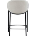 thumbnail image 4 of Solid Beige Fabric & Black Metal Frame / Comfortable Dining Stools for Dining Space Set of 2, 4 of 7