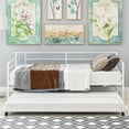 thumbnail image 1 of Twin Daybed with Trundle Included, SEGMART Twin Trundle Bed Frame with Metal Slat Support, Trundle Beds for Kids Teens, Daybed for Bedroom Guest Living Room, Bed Frame No Box Spring Needed, White, 1 of 8