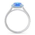 thumbnail image 4 of 2.15 Carat Oval Shape Blue Topaz Gemstone & Natural Diamond Classic Ring for Birthday Gift 14K White Gold Size 9.5 by Diamond-Capitals, 4 of 7
