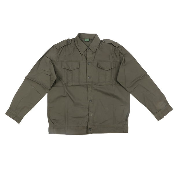 Uniforme de trabajo para hombre, de algodón puro, verde, manga larga, informal, uniforme unificado para fiesta diaria, camiseta única 180