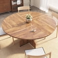 thumbnail image 3 of QinaQin Table à Manger Ronde de 47 Pouces pour 4 à 6 Personnes, Table Ronde Rustique de Style Ferme avec Base à Piédestal, 3 of 7