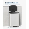 thumbnail image 2 of 21 Gallon (80L) in Home Metal Recycling Bin Kitchen Stainless Steel Recycling Bin with Liner Rim, Rear Handle, for Office Home Kitchen Garbage,White Industrial Smooth, 2 of 7
