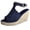 Blue, variant on asdoklhq Summer Sandals for Women,Summer Plus Size Retro Round Toe Color Matching Women's Casual Wedge Sandals