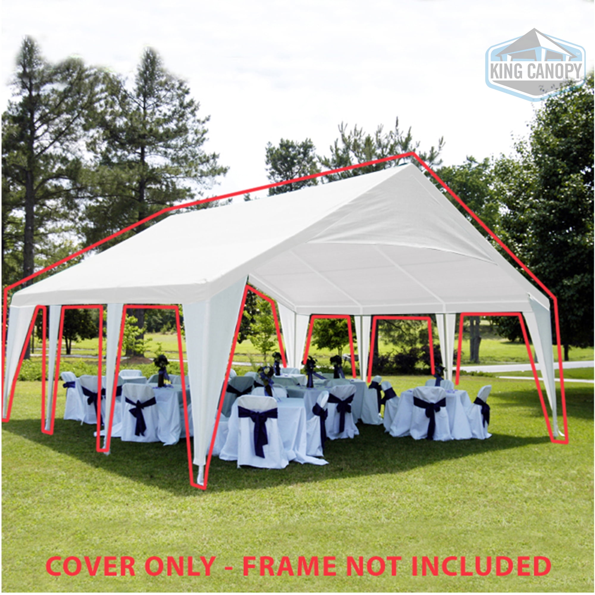  King  Canopy  20 ft x 20 ft White White Carport  Canopy  Cover 