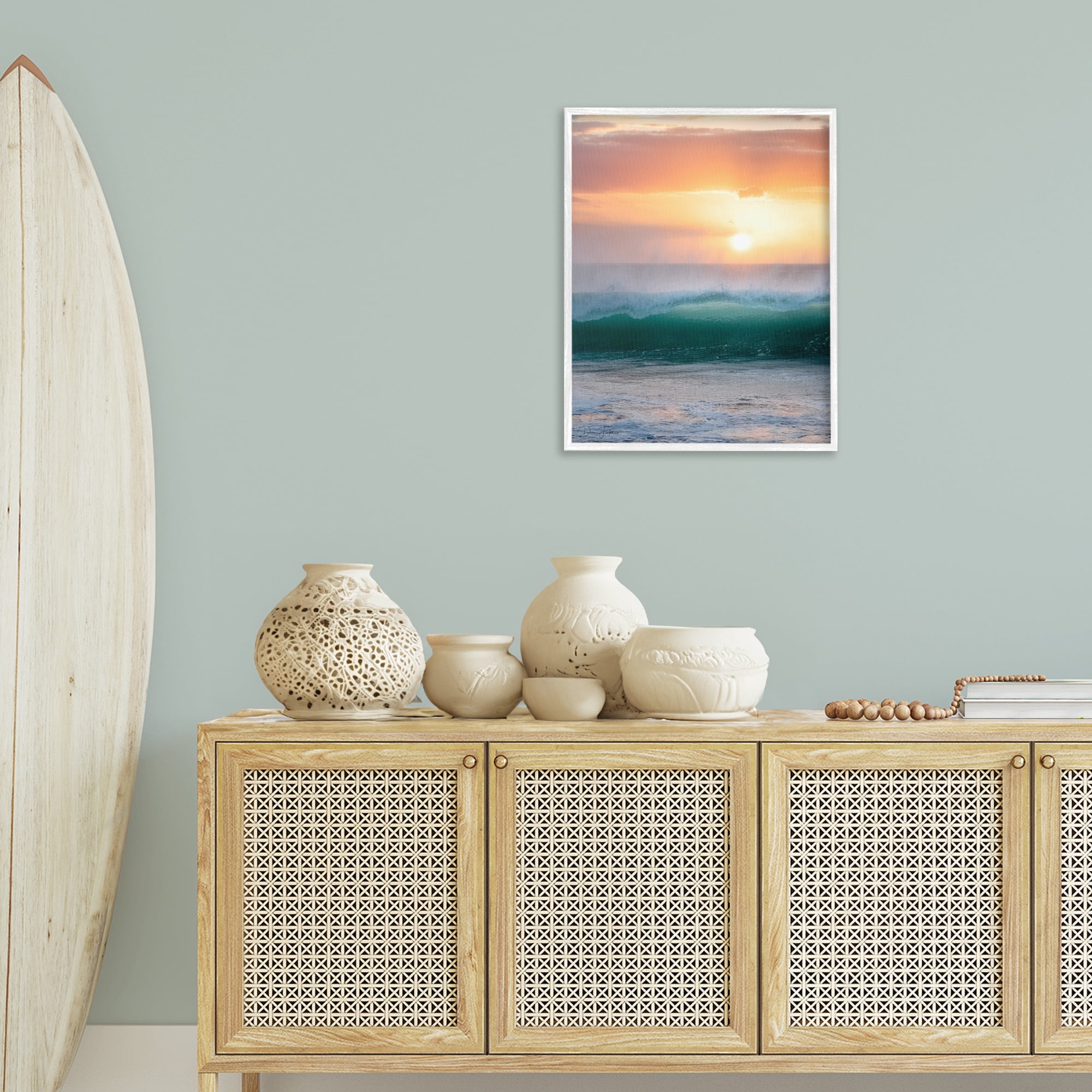 Stupell Industries Breaking Sea Wave Coastal Photography White Framed Art Print Wall Art, 24 x 30