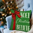 thumbnail image 4 of Nmdmisc Christmas Believe Noel Decorative Throw Pillow Covers 18x18,Xmas Ornament Jingle Bell Red Patio Outdoor Pillowcase,Joy Peace Love Snowflake Winter Holiday Cushion Case Home Decor, 4 of 6