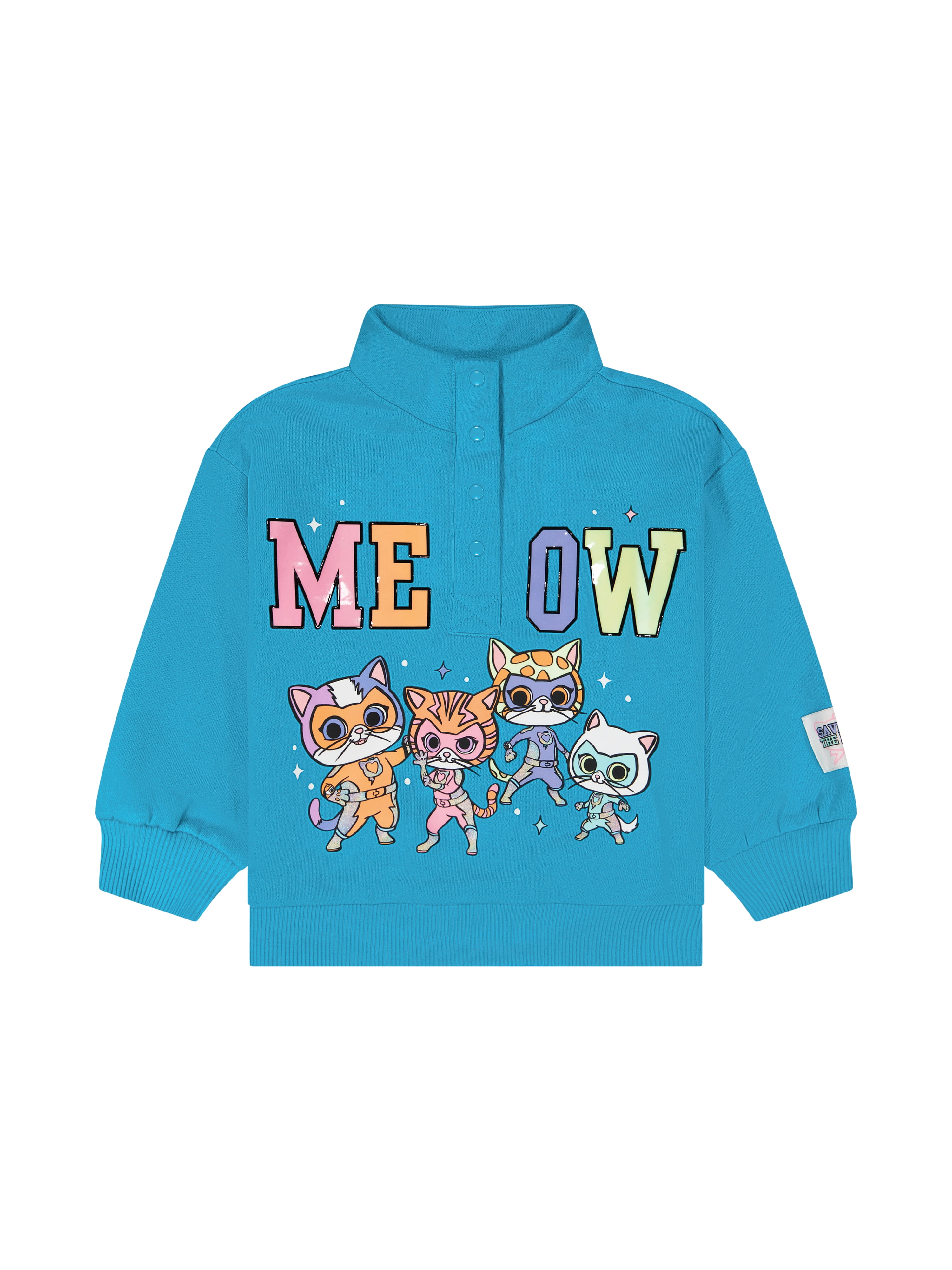 Super Kitties Toddler Girl Quarter Snap Pullover, Sizes 12 Months-5T