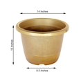 thumbnail image 3 of BalsaCircle 10" Gold Round Plastic Flower Plant Pot Metallic Barrel Design, 3 of 8