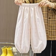 thumbnail image 5 of Qabnzmfo Cotton Pants for Kids Girls Elastic Waist Loose Fit Lounge Trousers Breathable Lightweight Summer Beach Vacation Pants, 5 of 5
