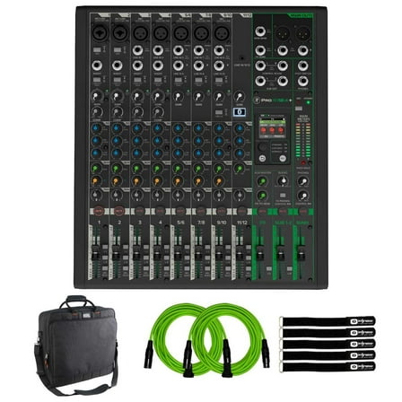 Mackie ProFX12v3  12-Channel Analog Mixer with Gator Cases Mixer Bag Package