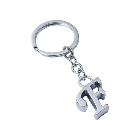 Masteelf Alphabet Letter Pendant Keyring Creative Alloy Keychain Cool Car Keyring Handbag Phone Pendant Charms Gift (F)