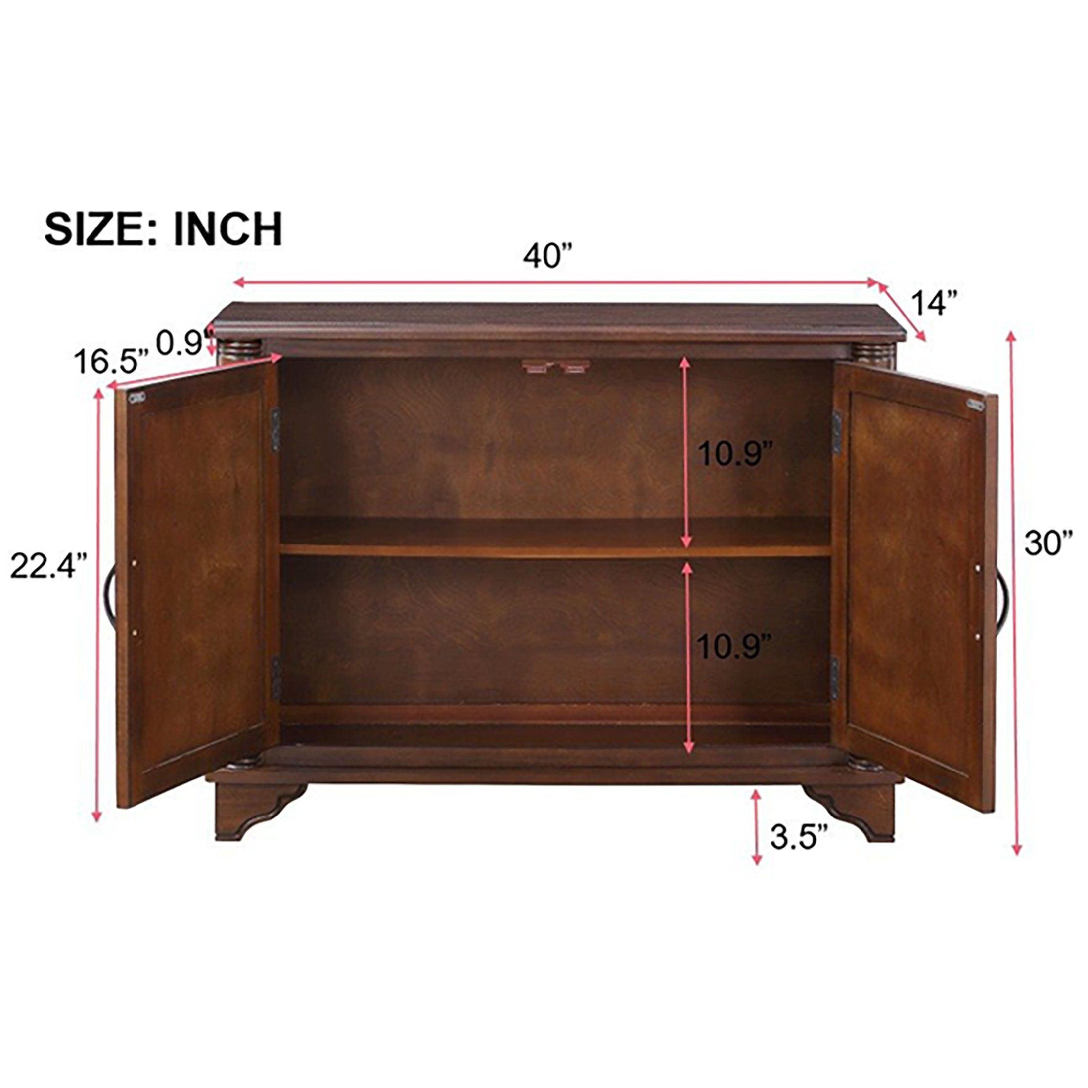 Noble House Jemima 40" Console Table, Pine Wood Frame with Storage Shelf for Hallway or Sofa Table, Light Espresso