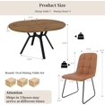 thumbnail image 2 of Extendable Round Dining Table Set for 4 People, 43.3"-59.1" Extendable Kitchen Table with 4 Upholstered Chairs, Space Saving for Kitchen Dining Room (Grey Table+4 U-Shaped Brown Chairs), 2 of 13