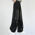 thumbnail image 4 of Bovxnpu Boys Wide Leg Capris Pants Girls Heart Print Denim Pants Elastic Waist Wide Leg Pants Pants, 4 of 8