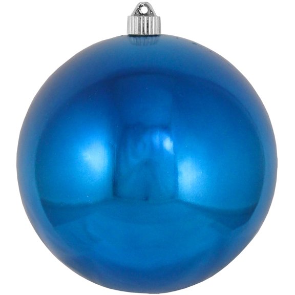 Christmas By Krebs Ornament, Large Commercial Grade Indoor and Outdoor Shatterproof Plastic, UV and Water Resistant Ball Ornament Decorations (Shiny Balmy Seas Blue, 8 inch (200mm))