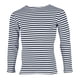 thumbnail image 1 of MHFRRA Camiseta Informal de Manga Larga con Cuello Redondo y Estampado a Rayas para Mujer y Hombre Marina de Guerra, 1 of 3