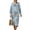 Blue - Jellyfish, variant on Bird Flower Print Women Casual Maxi Dress Long V Neck Shift Dresses Loose 3/4 Sleeve Dresses for Women Fashion Linen Style Clothes, S