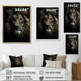 thumbnail image 4 of Designart "Vibrant Lion Black and White Portrait II" Animals Floater Framed Wall Decor, 4 of 7