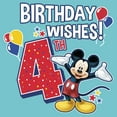 thumbnail image 2 of Girl's Mickey & Friends Mickey Mouse 4th Birthday Wishes  Graphic Tee Tahiti Blue X Large, 2 of 4