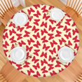 thumbnail image 2 of Red Butterfly Red Silhouette Pattern Round Fitted Tablecloth with Elastic Edge,Dining Table Cover Waterproof,Outdoor Round Tablecloth for Camping,Dining,Indoor and Outdoor, 2 of 7