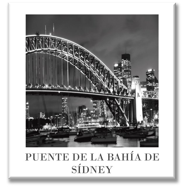 Cuadro Canva Pixtreats Listo Para Colgar Tipo Galería Puente De La Bahía De Sídney 100X100 cm