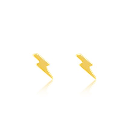 Lauren Klein Yellow Gold Tone Lightning Bolt Studs