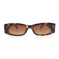thumbnail image 3 of Womens Metal Pyramid Jewel Hinge Narrow Rectangle Retro Chic Plastic Sunglasses Tortoise - Brown, 3 of 6