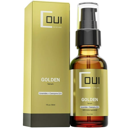 GOLDEN Facial Serum Anti Aging Hydration - Coenzyme Q10, Argan Oil, Natural Ingredients for Face, Neck, Dry