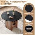 thumbnail image 6 of StnTalk 42 Inch Round Dining Table with 2-Tier Storage Shelf, Modern Walnut Finish MDF Kitchen Table for 4–6 People, Wooden Circle Dining Table for Dining Room Apartment, 6 of 8