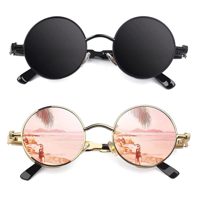Gafas de sol CGID Retro Steampunk redondas polarizadas UV400 E72